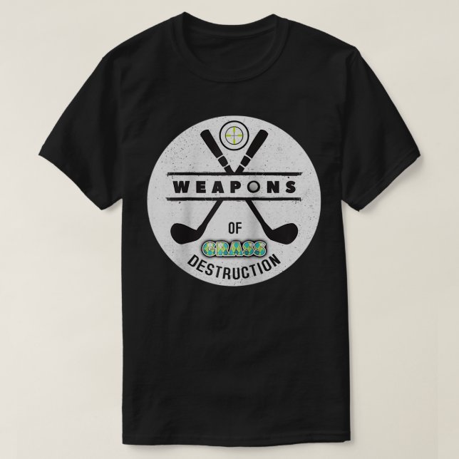 Camiseta Un divertido jugador de golf Gif con armas de dest (Diseño del anverso)