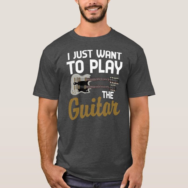 Camiseta Un divertido músico guitarista que solo quiero toc (Anverso)
