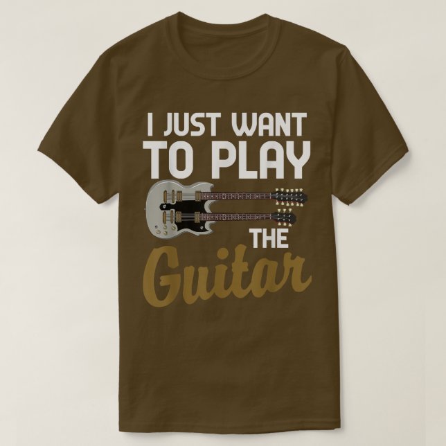 Camiseta Un divertido músico guitarista que solo quiero toc (Diseño del anverso)