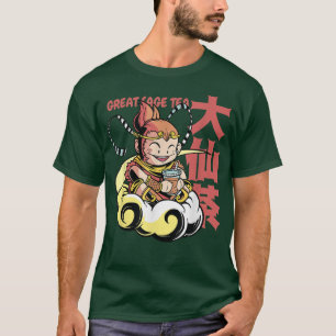 Camiseta Un divertido té de burbuja de monos japoneses