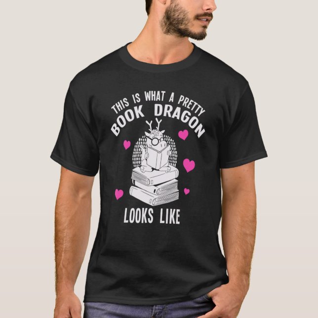 Camiseta Un dragón de libro de Bonito mira el dragón de lib (Anverso)