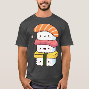 Camiseta Un dulce sushi de trio de comida japonesa