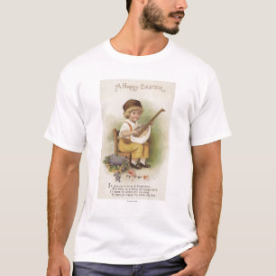Camiseta Un EasterBoy feliz con la guitarra de cáscara de