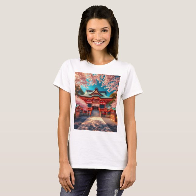Camiseta un edificio con un cartel que dice hibiscus (Anverso completo)