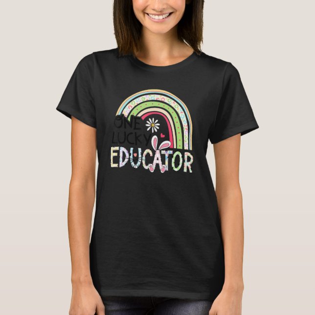 Camiseta Un educador afortunado feliz profesor de Pascua co (Anverso)
