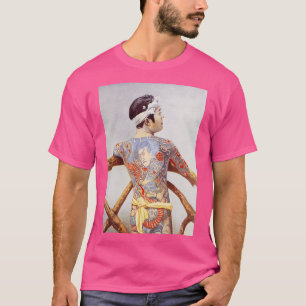 Camiseta Un elaboradamente tatuado hombre japonés