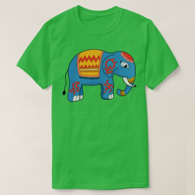 Camiseta Un elefante colorido (Diseño del anverso)