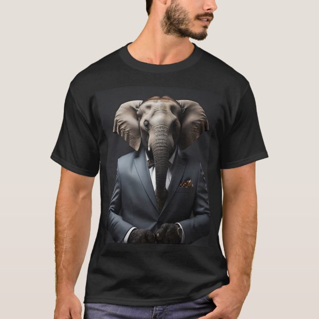 Camiseta Un elefante gracioso con traje (Anverso)