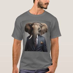 Camiseta Un elefante gracioso con traje