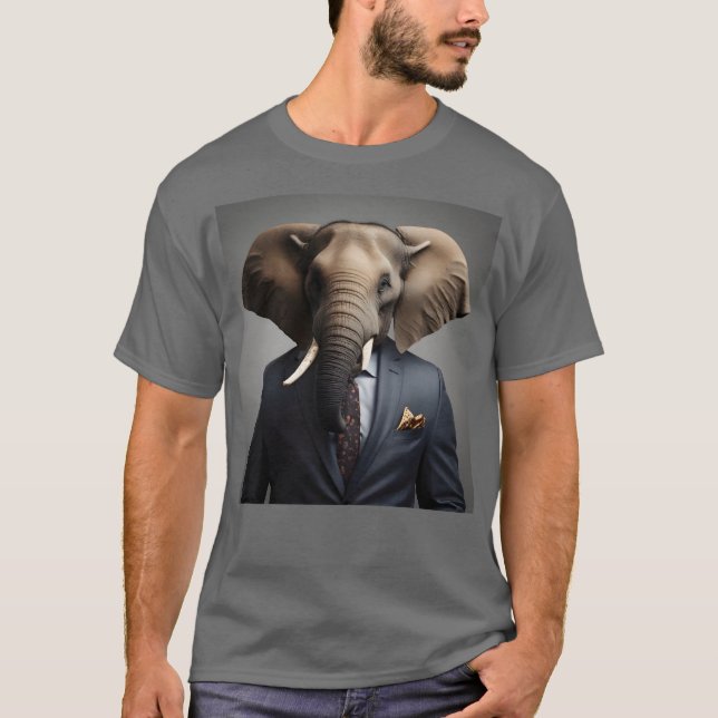 Camiseta Un elefante gracioso con traje (Anverso)