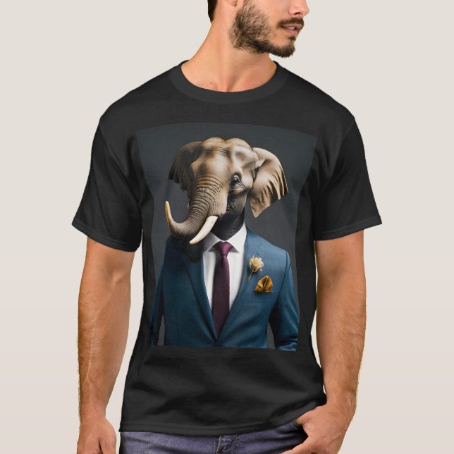 Camiseta Un elefante gracioso con traje (Anverso)