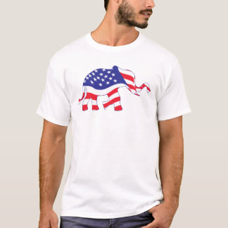 Camiseta Un elefante hecho con la bandera de los Estados Un