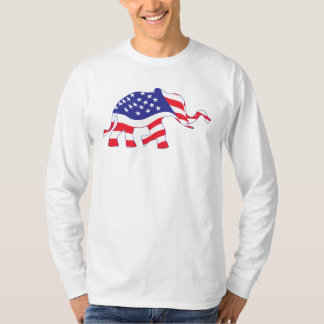 Camiseta un elefante hecho con la bandera de los Estados Un