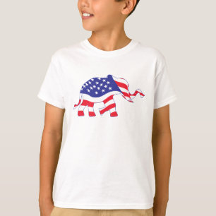Camiseta Un elefante hecho en la bandera de los Estados Uni