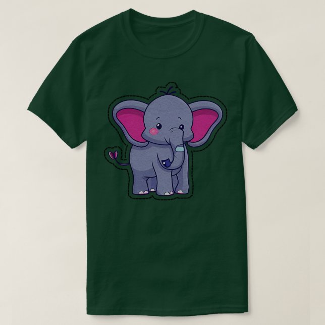 Camiseta Un elefante lindo (Diseño del anverso)