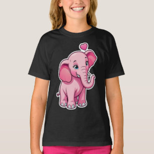 Camiseta Un elefante pequeño y rosado con amor