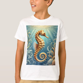 Camiseta Un elegante caballito de mar nadando bajo el agua