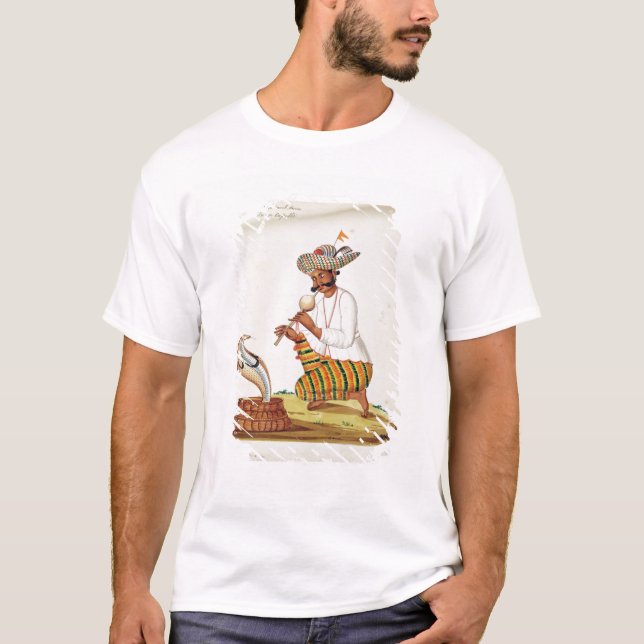 Camiseta Un encantador de serpientes indios con una Cobra,  (Anverso)