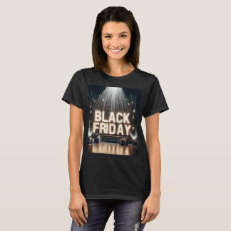 Camiseta un escenario con un cartel que dice viernes negro