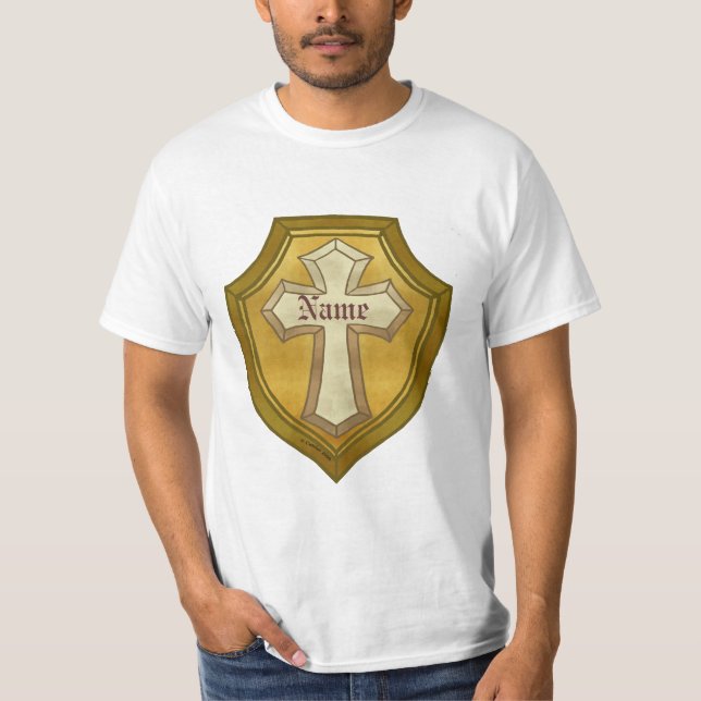 Camiseta Un escudo cruzado cristiano (Anverso)