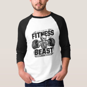 Camiseta Un esqueleto levantando pesas