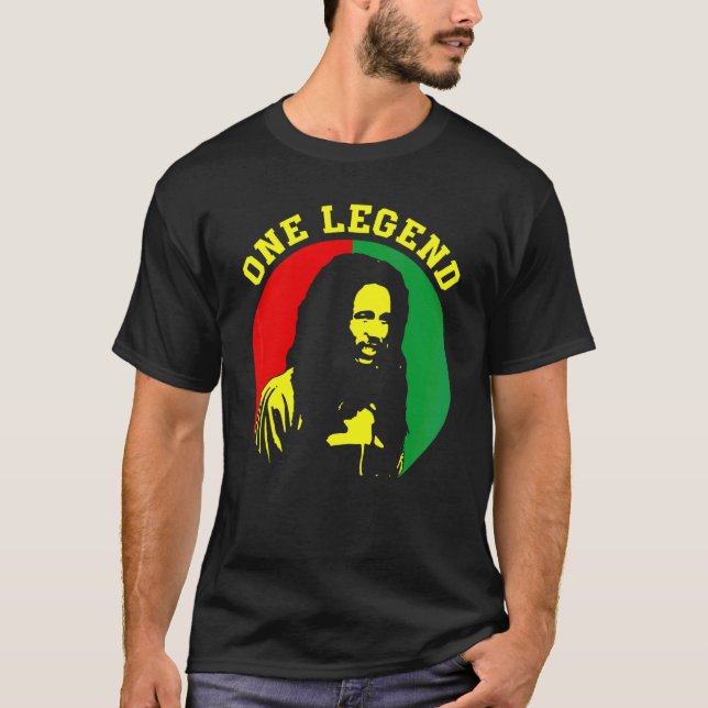 Camiseta Un Estilo De Reggae De Leyenda Para La Música De R (Anverso)