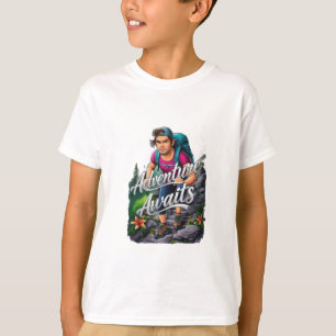 Camiseta Un excursionista escalando un camino empinado con 