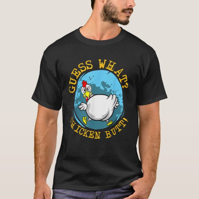 Camiseta Un extraño animal de granja diciendo "Adivinen qué (Anverso)