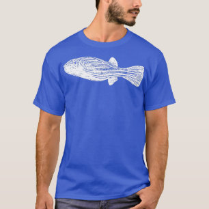 Camiseta Un Fahaka Nile Pufferfish Diseño Blanco Pintado Pr