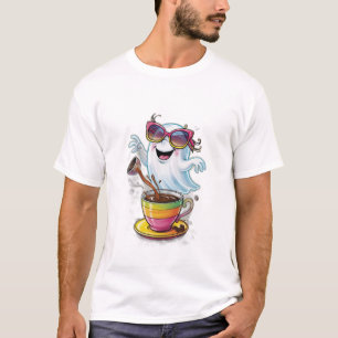 Camiseta Un fantasma adorable y torpe derramando café o vis