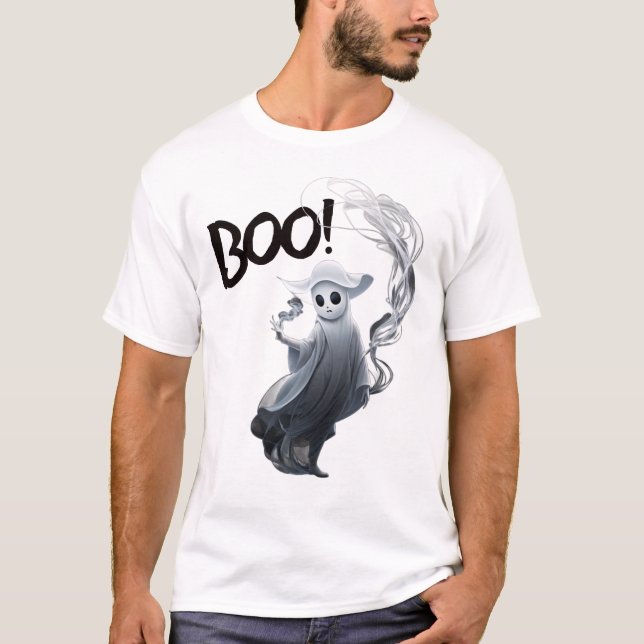 Camiseta Un fantasma en su mano fumeante (Anverso)
