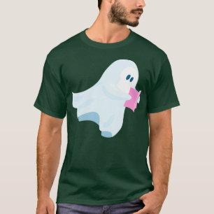 Camiseta Un fantasma lindo leyendo un libro