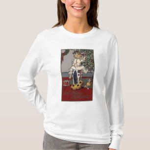 Camiseta Un feliz ChristmasKid en un caballo mecedora