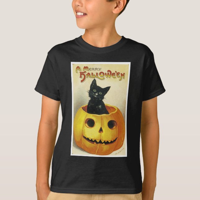 Camiseta Un feliz gatito de Haloween (Anverso)