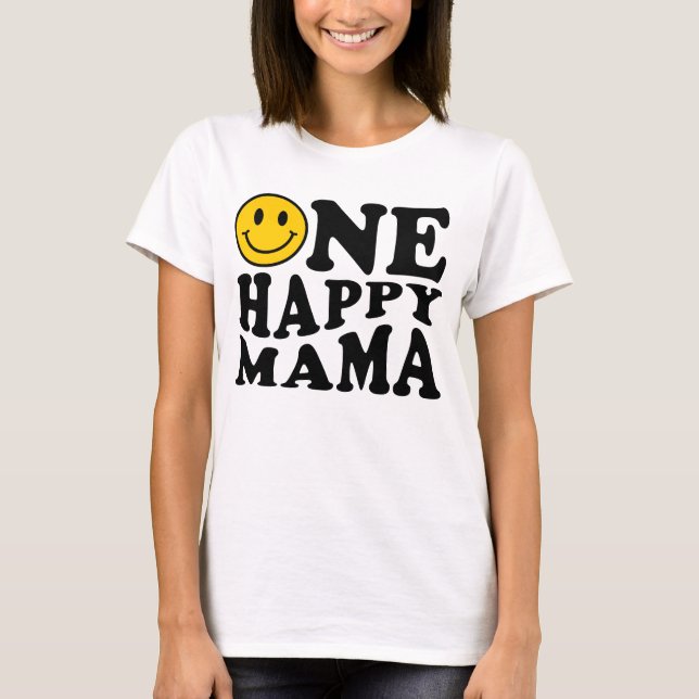 Camiseta Un Feliz Mamá Amarillo coincidiendo con un cumplea (Anverso)
