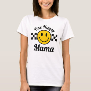 Camiseta Un feliz mamá sonrisa amarilla cara cumpleaños coi