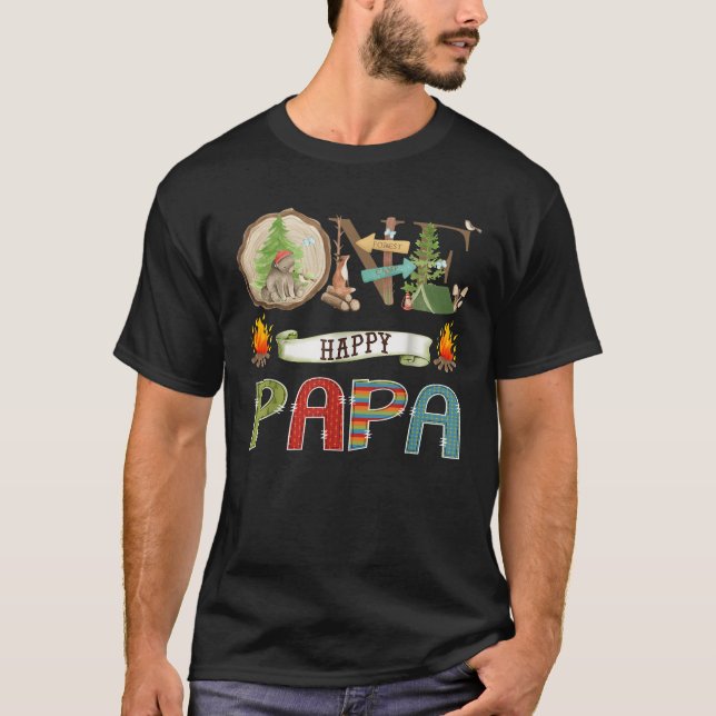 Camiseta Un Feliz Papa Camper 1er Cumpleaños Camping Bear (Anverso)