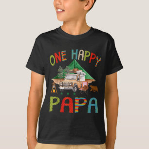 Camiseta Un Feliz Papá Campista Niño Cumpleaños 1 Camng Oso