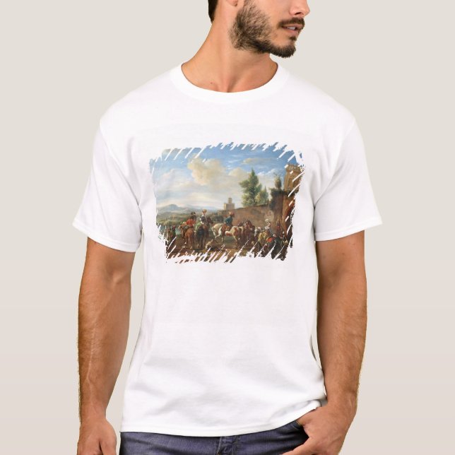 Camiseta Un fiesta de la caza por una casa de campo (aceite (Anverso)