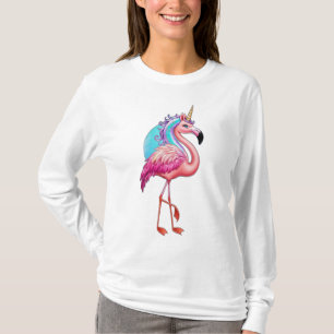 Camiseta Un flamingo con un cuerno de unicornio.