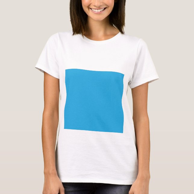 Camiseta un fondo azul con un gato blanco y negro (Anverso)