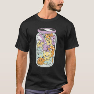 Camiseta Un frasco de felicidad Jar lleno de gatos Diseño d
