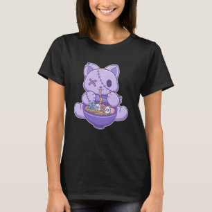 Camiseta Un gatito de Gótico pastel asustado comiendo Hallo