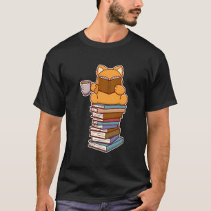 Camiseta Un Gatito De Kawaii Que Lee Un Libro