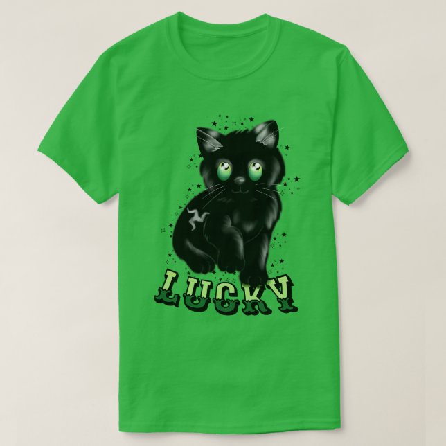 Camiseta Un gatito de Manx afortunado (Diseño del anverso)