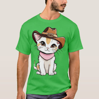 Camiseta Un gatito lindo en una aventura de miowboy Gorra M