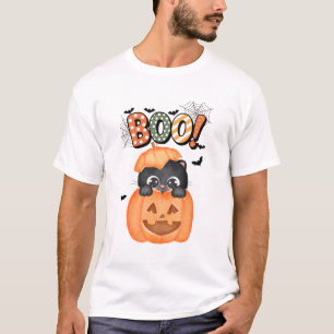 Camiseta Un gatito negro lindo listo para botar Halloween