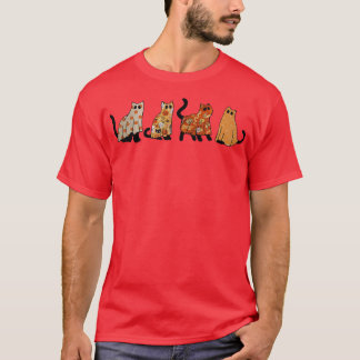 Camiseta Un gatito negro retro lindo caída de Halloween Gat