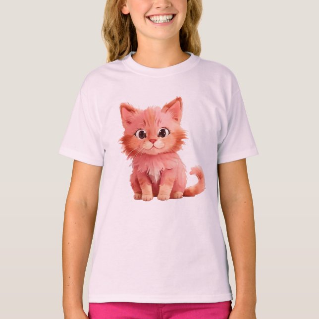 Camiseta Un gatito rosa y esponjoso (Anverso)