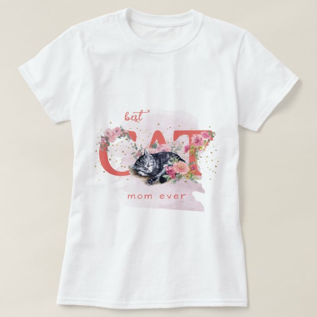 Camiseta Un Gatito Sueño Rodeado De Flores (Diseño del anverso)